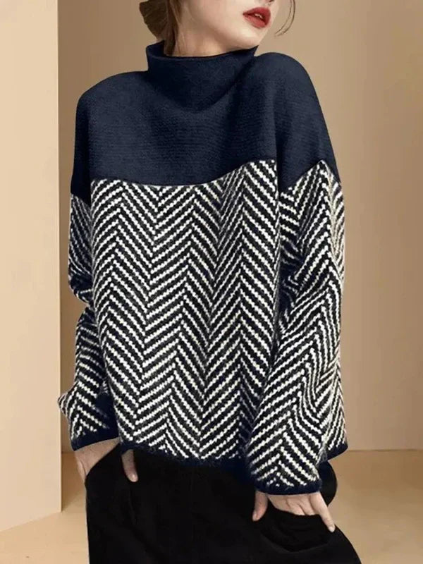 Product Image for Luvik | high collar loose soft knit, Tummansininen / S