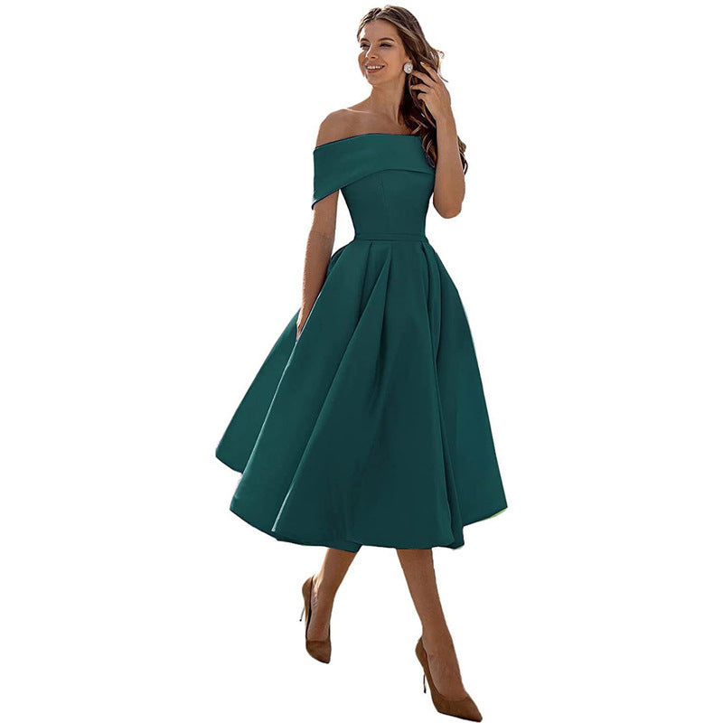 Product Image for Luvik | Moda Casual Satamaan ilman olkaimia juhlamekko, M / Tummanvihreä