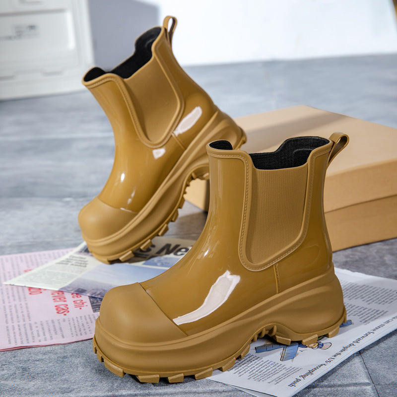 Product Image for Naisten tyylikkäät kumisaappaat, joissa on liukumaton pohja ja joustavat lisäykset Luvik, Braun / 38