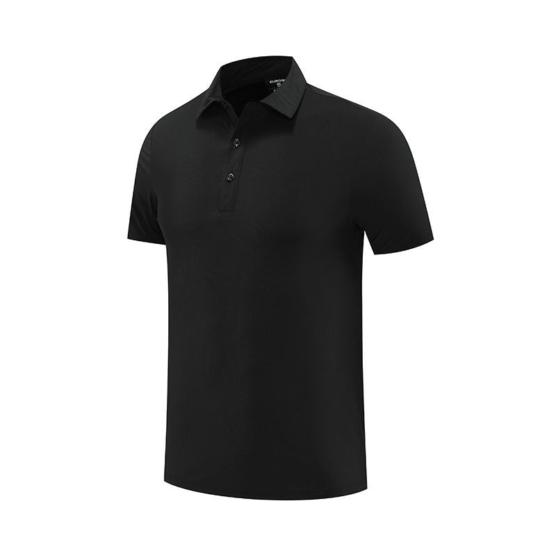 Product Image for Miesten elegantti lyhythihainen polo, joka on valmistettu hengittävästä materiaalista ja jossa on klassinen kaulus Luvik, Musta / XL