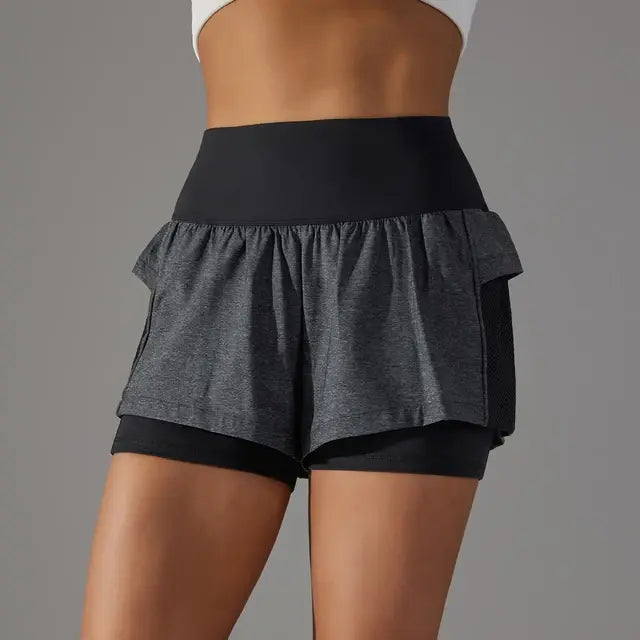 Product Image for Luvik | Gym Sport Juoksushortsit Naisille Korkealla Vyötäröllä, tummanharmaa / 2XL