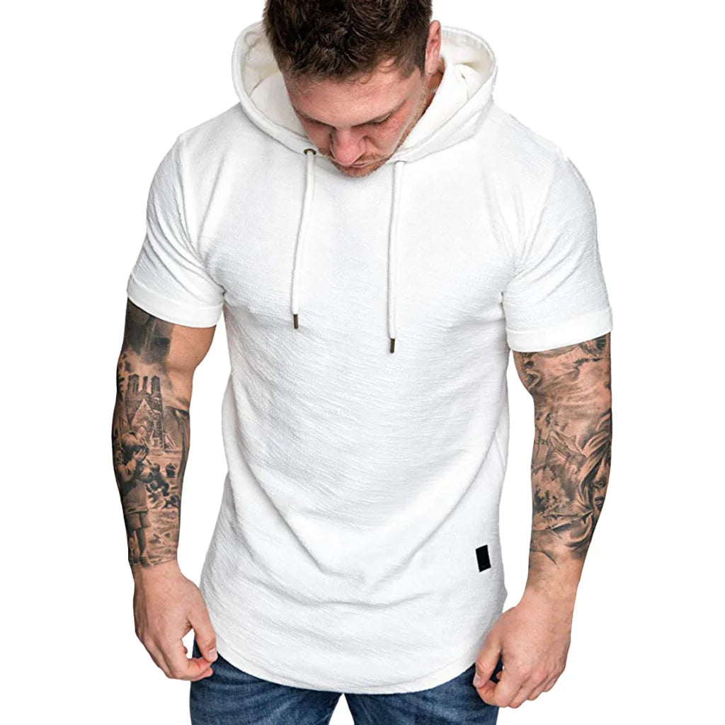 Product Image for Luvik | Miehet Huppari Lyhyillä Hihoilla Ja Nyörillä, Mukava Ja Tyylikäs, Valkoinen / M