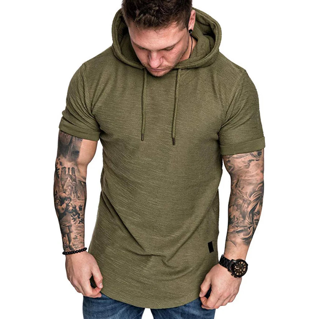 Product Image for Luvik | Miehet Huppari Lyhyillä Hihoilla Ja Nyörillä, Mukava Ja Tyylikäs, Oliivivihreä / L