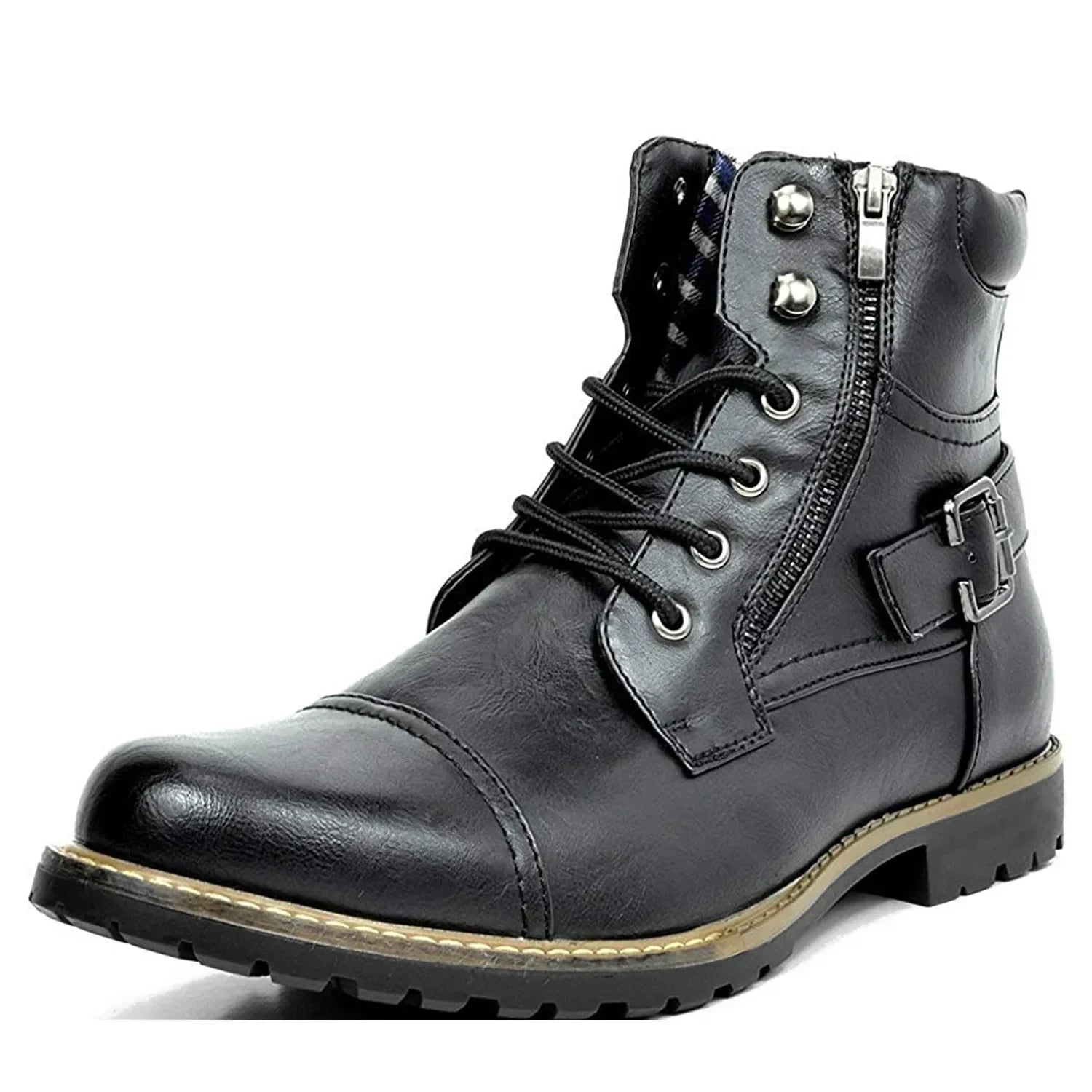 Product Image for Luvik | Leder Motorradstiefel Für Männer, Schwarz / 43