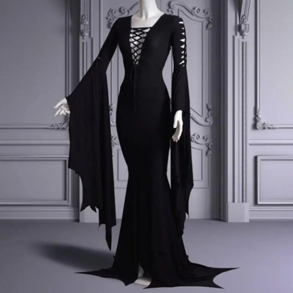 Product Image for Luvik | Gotisches Mittelalterliches Schnürkleid, Schwarz / M