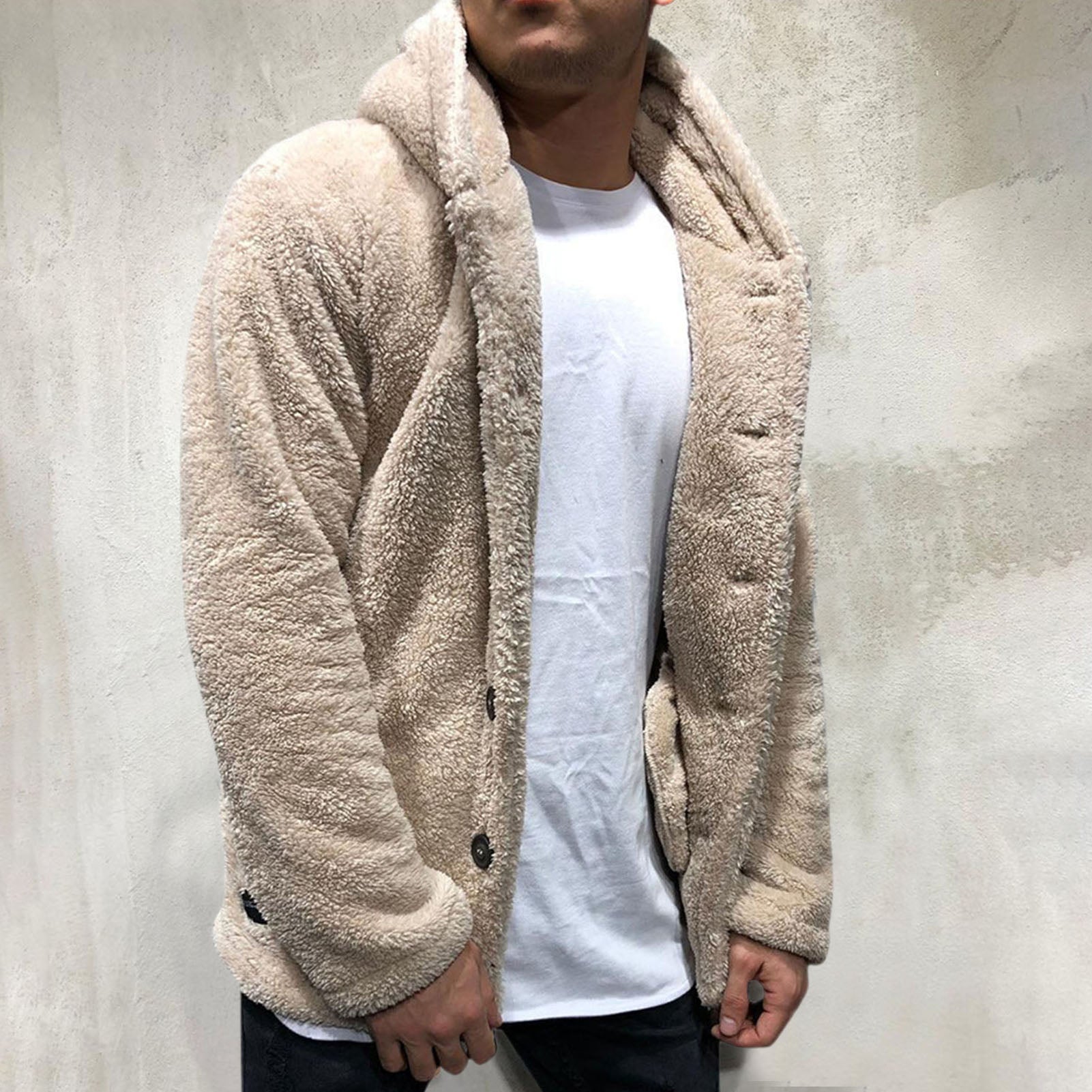 Product Image for Luvik | Pehmeät Fleece Liivit Huppulla, Beige / XL