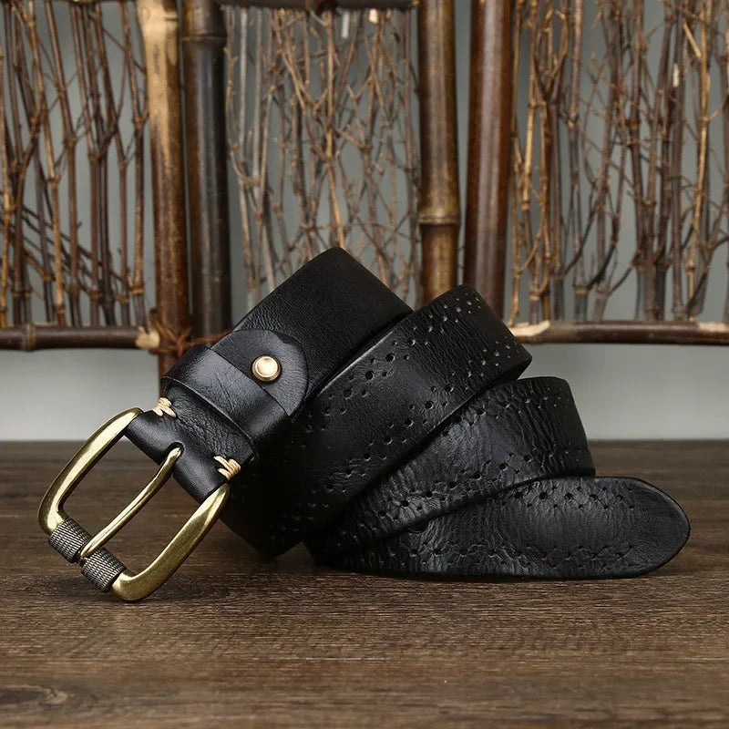 Product Image for Luvik | Vyö korkealaatuisesta naudan nahasta, jossa on metallisolki, Musta /
