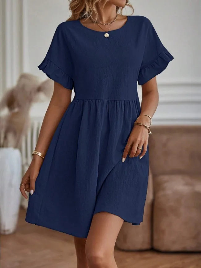Product Image for Luvik | Elegant midi-dress in A-line shape, meren sininen / l
