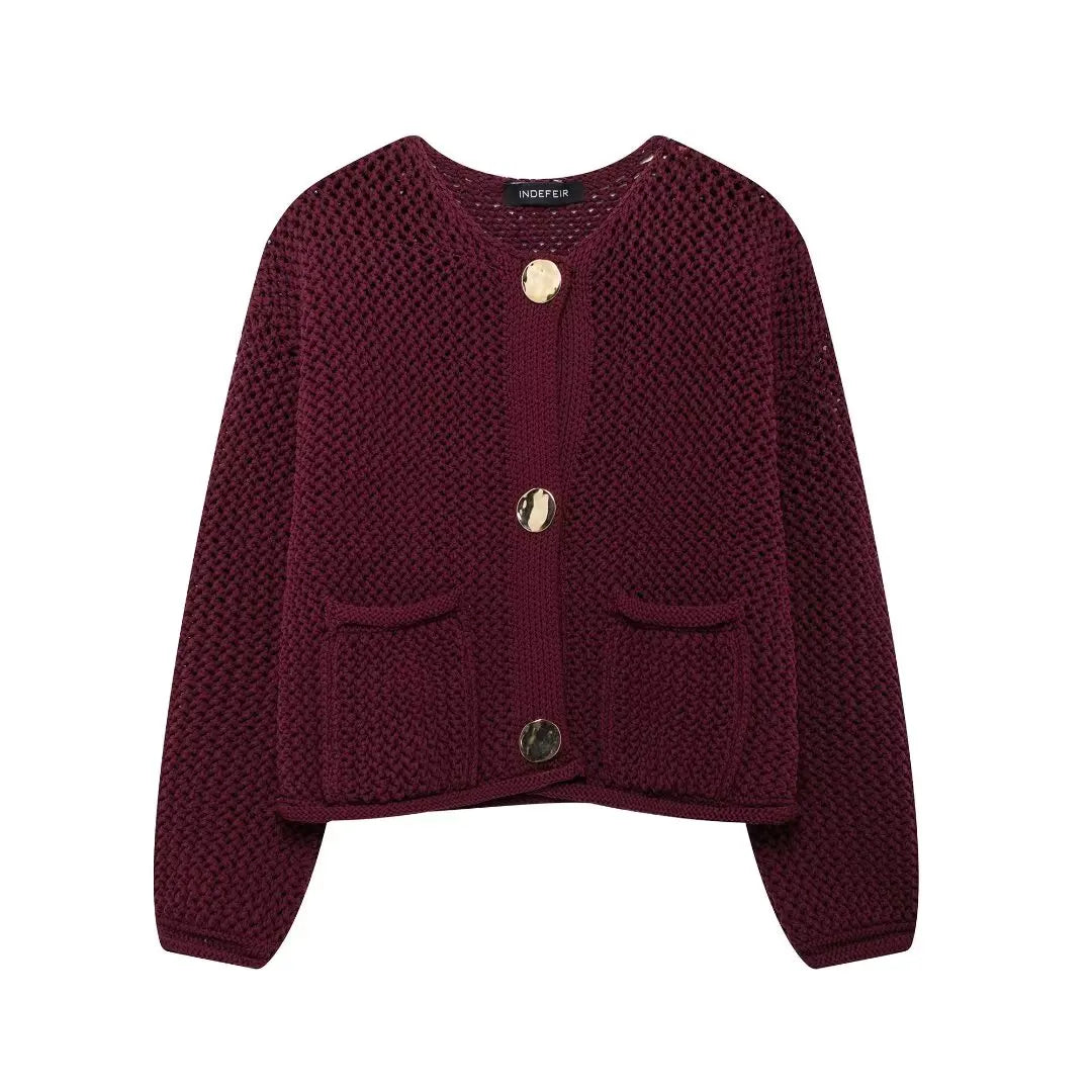 Product Image for Luvik | Weiche Strickjacke Mit Taschen Für Damen, Weinrot / L