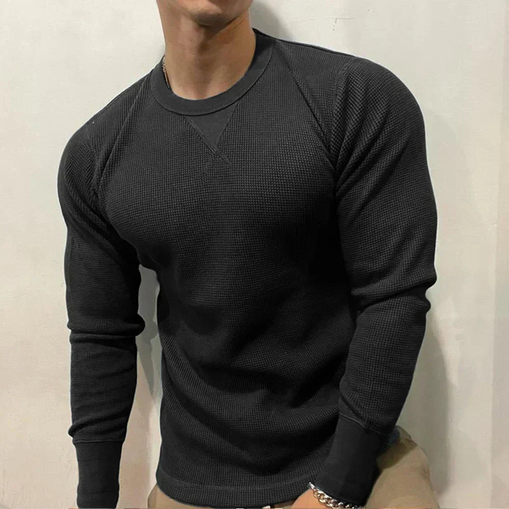 Product Image for Luvik | Herbstlicher Muscle Fit Strickpullover Für Herren, Schwarz / XL