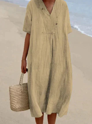 Product Image for Luvik | Keveä pellavamekko lämpimiä päiviä varten, beige / XL
