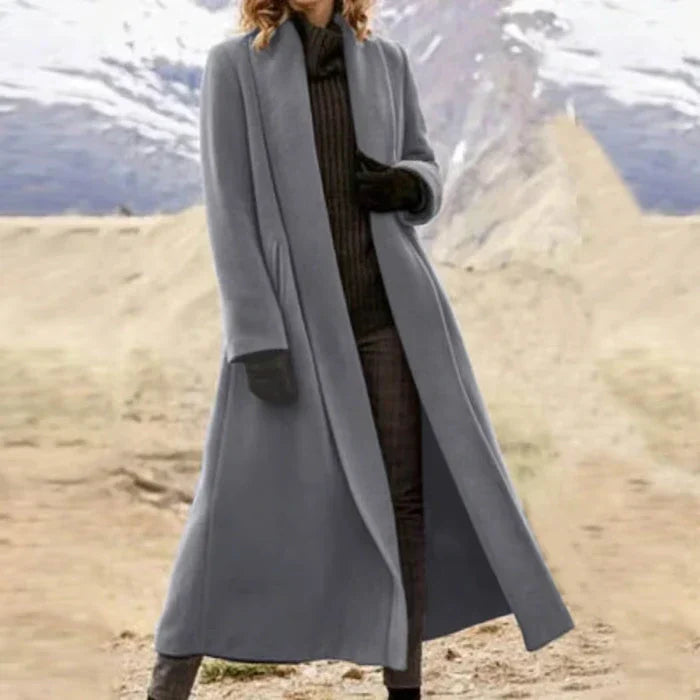 Product Image for Luvik | pitkä villatakki + tyylikkäät hanskat ilman, Ruskea / 2XL