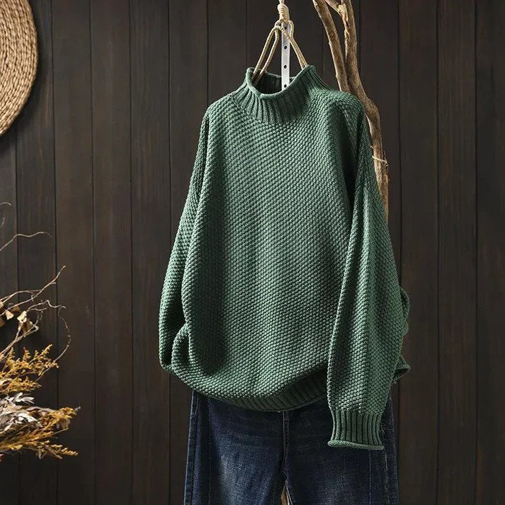 Product Image for Luvik | Neulepyöreäkauluspaita viileitä päiviä varten, Yksi koko / Vihreä