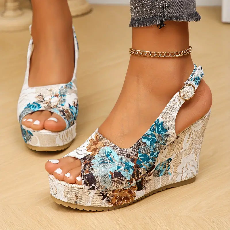 Product Image for Luvik | Gentle Weinlese Floral Sandals For Women Style, Sininen / 37