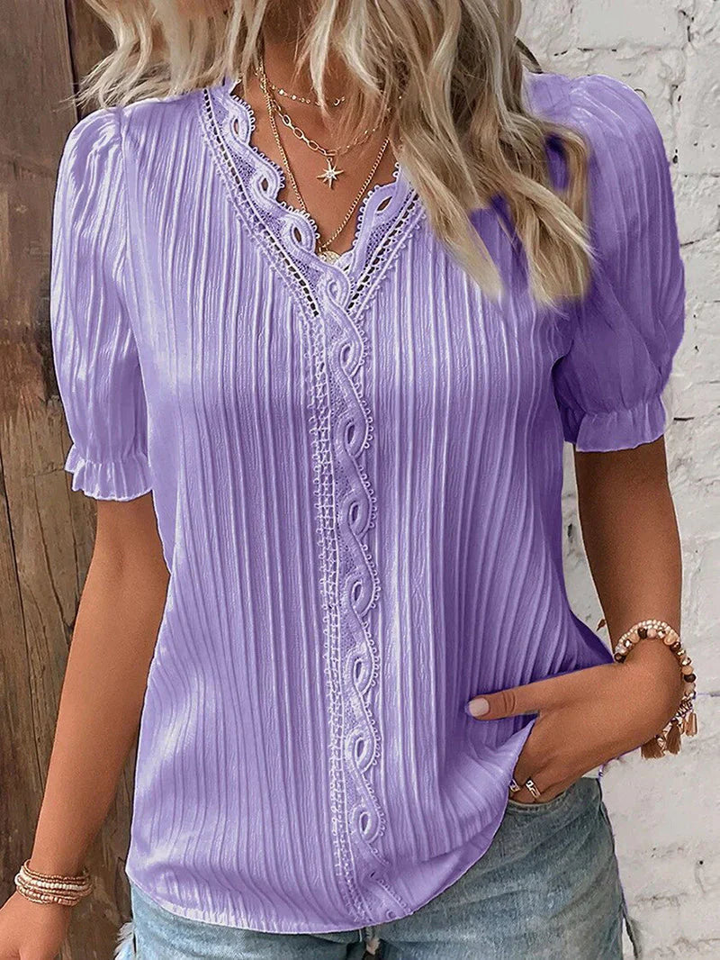 Product Image for Luvik | Tyylikäs pitsipusero, Lila / 3XL