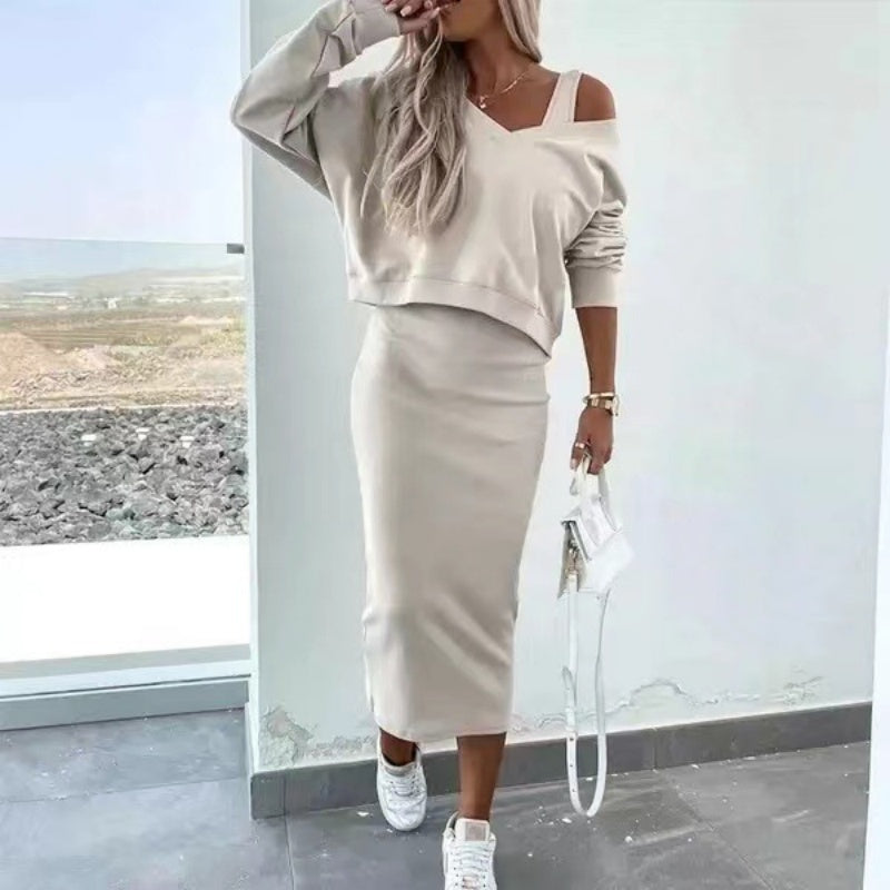 Product Image for Luvik | Tyylikäs Kaksiosainen Setti Mukava & Monikäyttöinen, Beige / L/EU 42