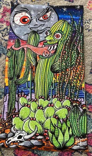 Green Cactus Sunset- Original Artwork- Hoo-rag Neck Gaiter – Heidi Garner  Studio