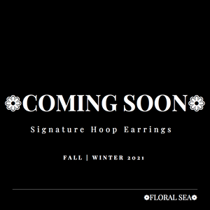 ❁FLORAL SEA❁ Signature Hoop Earrings in Starlight Daisies - ❁FLORAL SEA❁