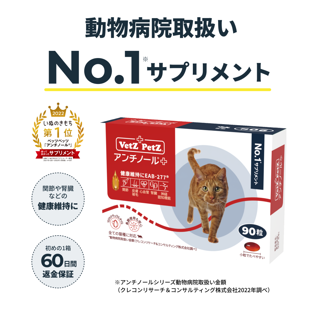 通常在庫品 アンチノール プラス 猫用 90粒×3箱セット - crumiller.com