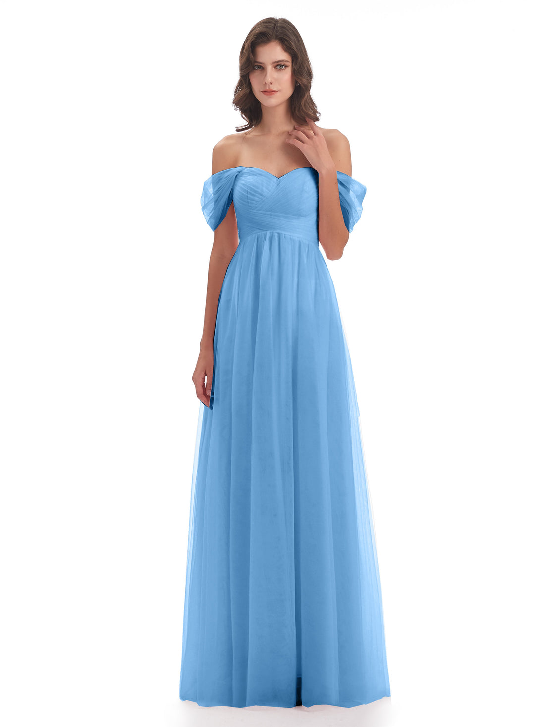 Aria Elegant Tulle Off The Shoulder Long Bridesmaid Dresses