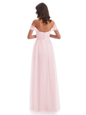 Aria Elegant Tulle Off The Shoulder Long Bridesmaid Dresses
