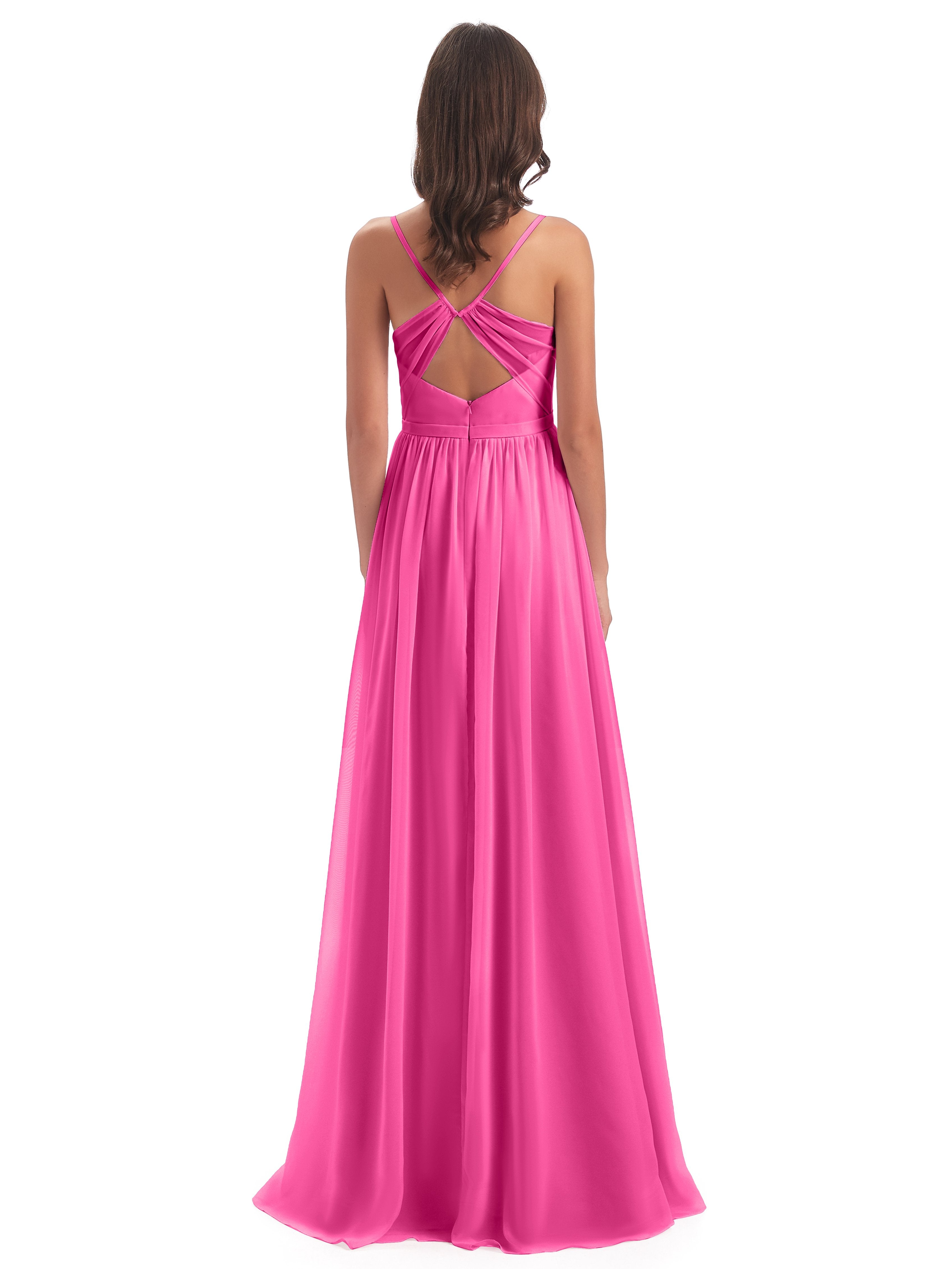 Lotte Chiffon Spaghetti Straps Floor Length Bridesmaid Dresses 2449