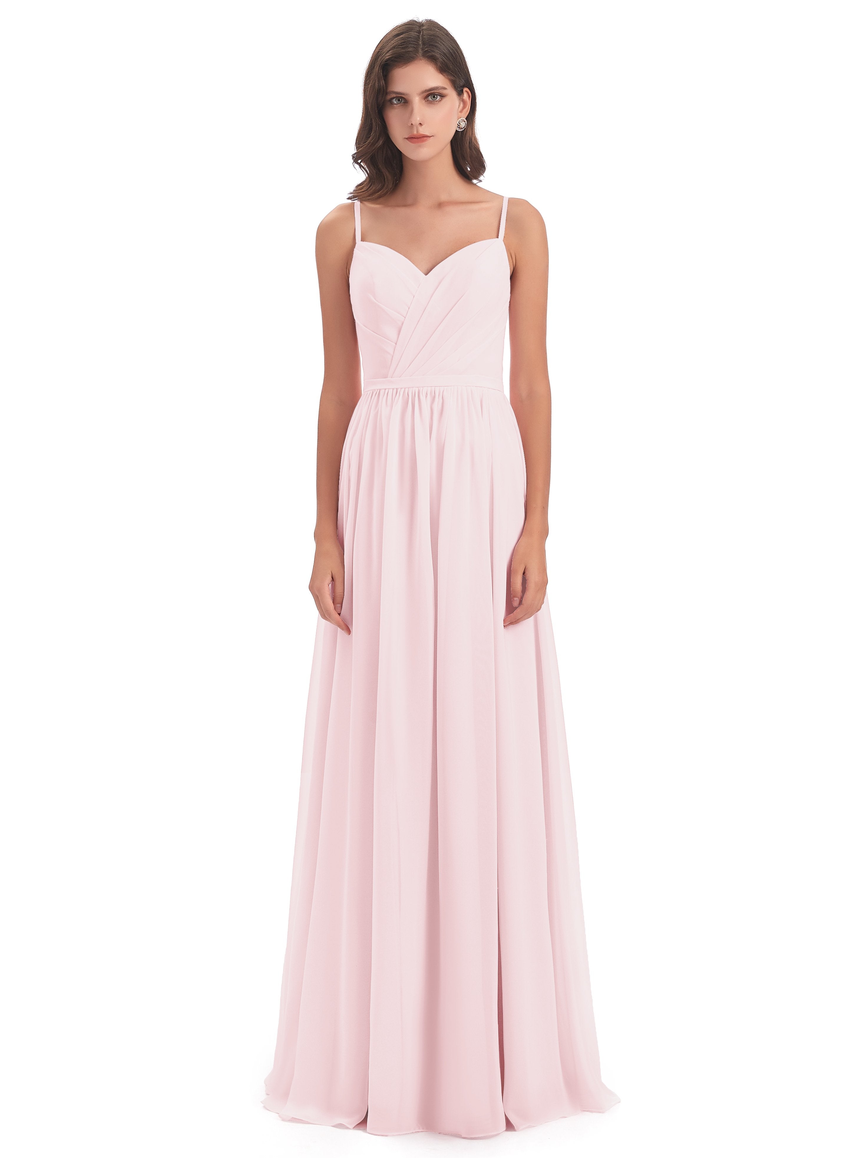 Lotte Chiffon Spaghetti Straps Floor Length Bridesmaid Dresses 9239