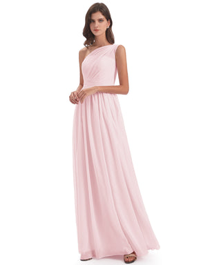 Molly Chiffon One-Shoulder Floor-Length Bridesmaid Dresses