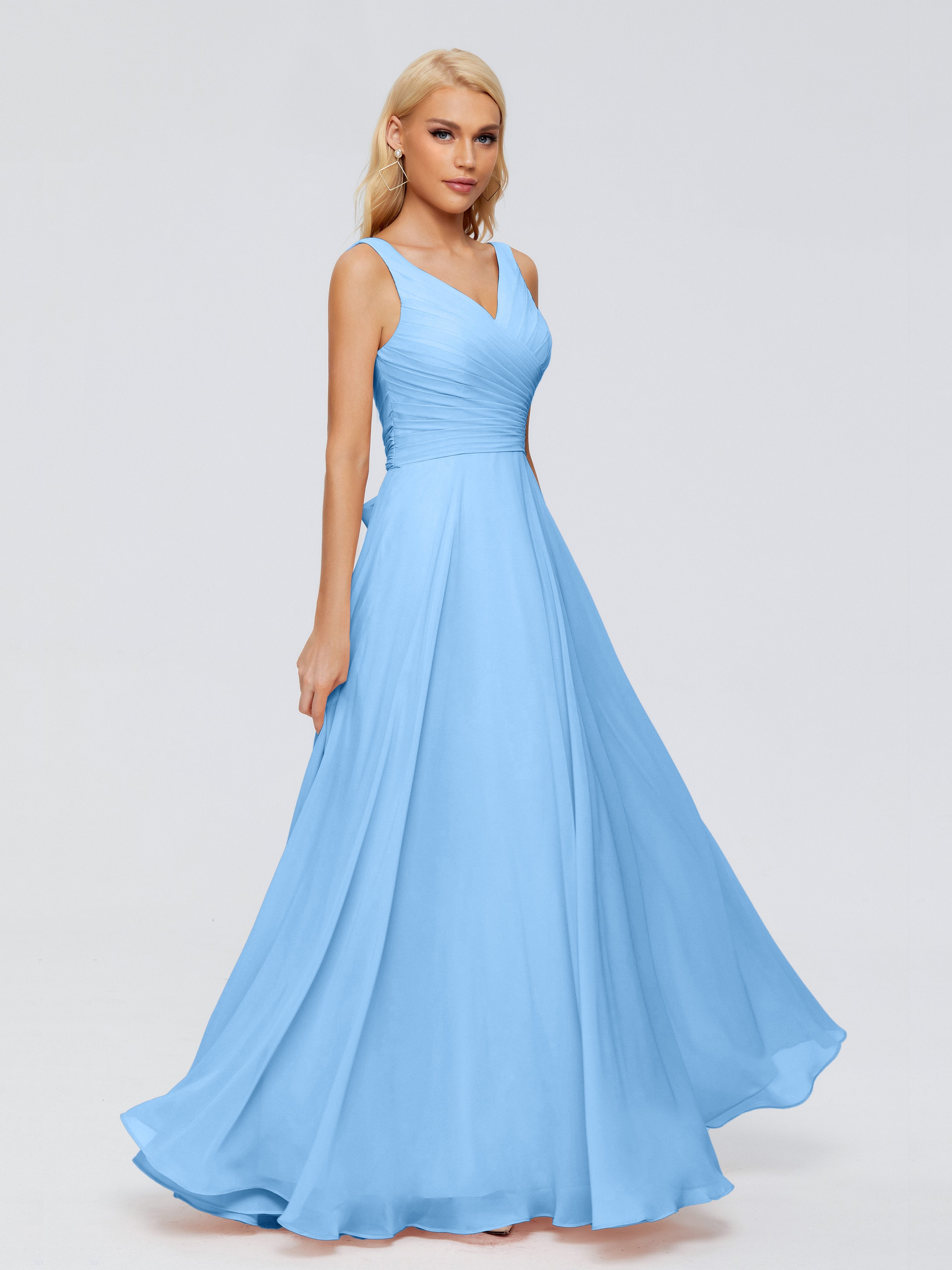 Ryleigh Flowy Chiffon Bridesmaid Dresses with Bow