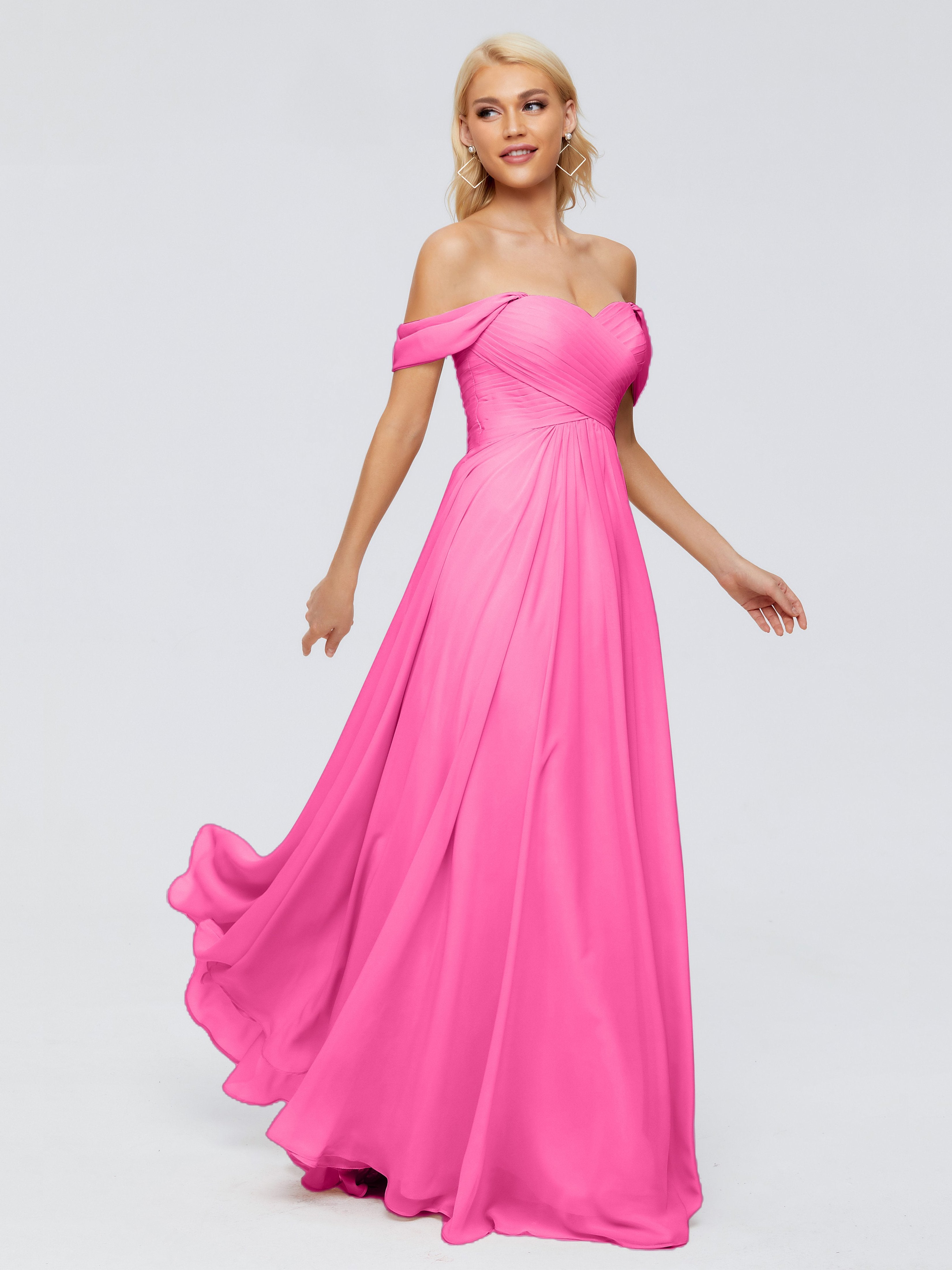 Trinity Gorgeous Off The Shoulder Long Chiffon Bridesmaid Dresses 5332