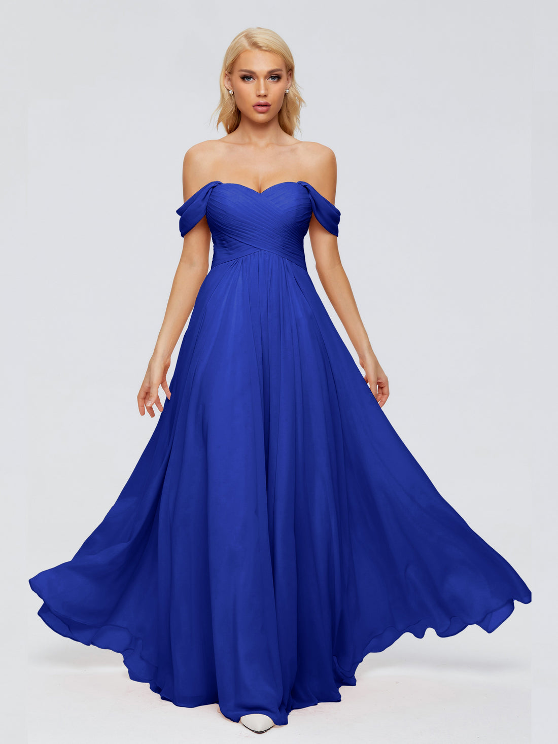 Trinity Gorgeous Off The Shoulder Long Chiffon Bridesmaid Dresses