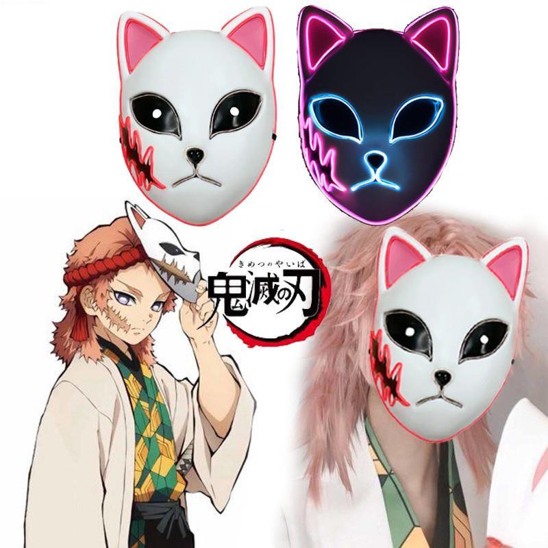 Demon Slayer Fox Masks Japanese Anime Characters Sabito Scar Led El Wi Masktoy 