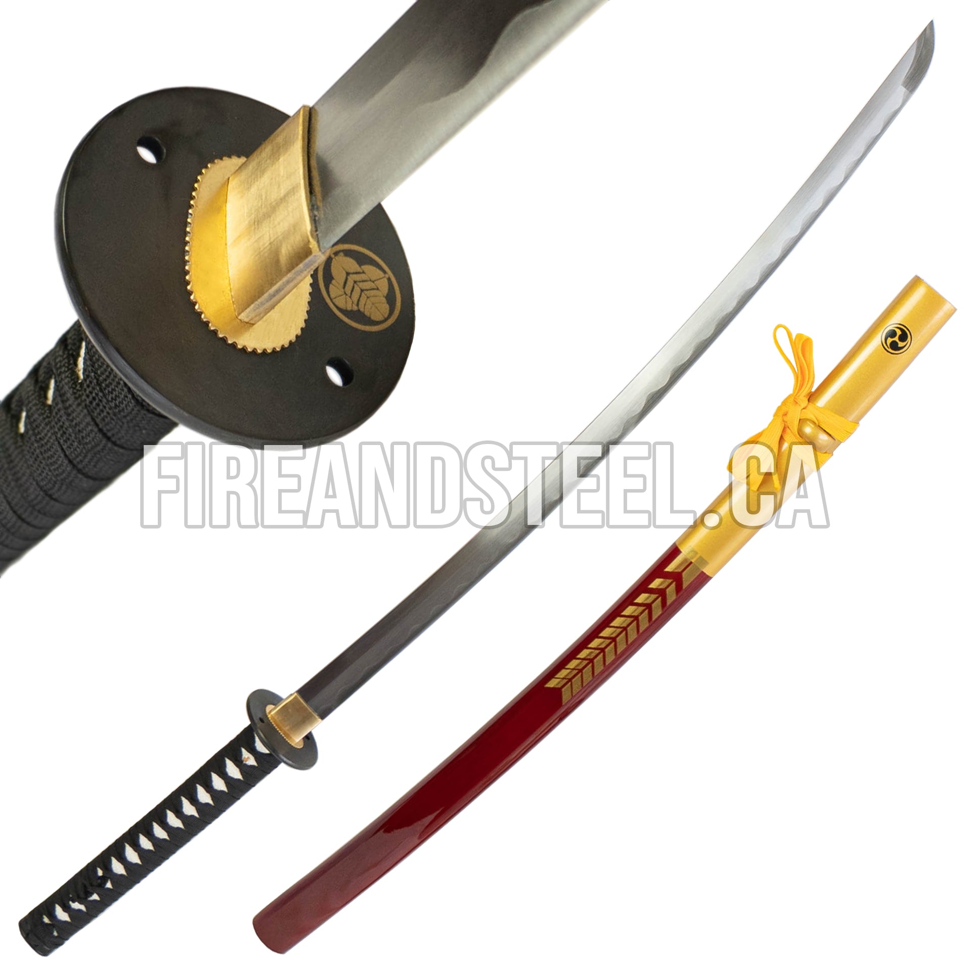 Roronoa Zoro's Meitou; Wado Ichimonji Katana (Zoro Wado Ichimonji -  Battle Ready), Fire and Steel