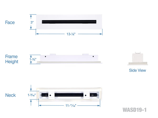 12" Linear Slot Diffuser HVAC Air vent cover (white)