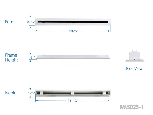 32" Linear Slot Diffuser HVAC air vent cover (white)