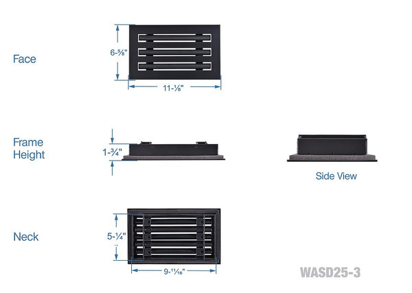 10x6" standard linear slot HVAC modern air vent cover