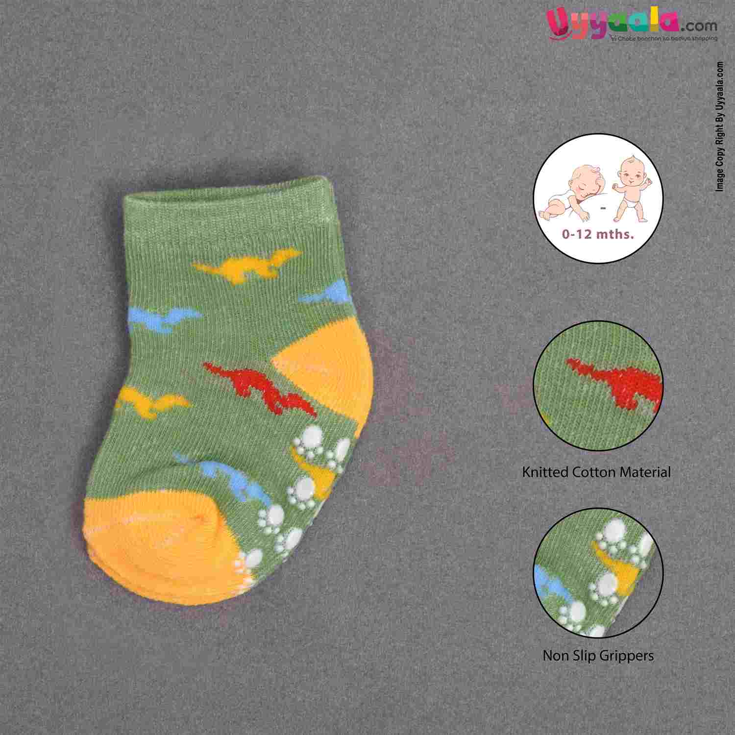 Baby/Kids Bamboo Socks With Grips - Owl — Grippits