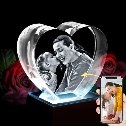 3d crystal photo gift for her