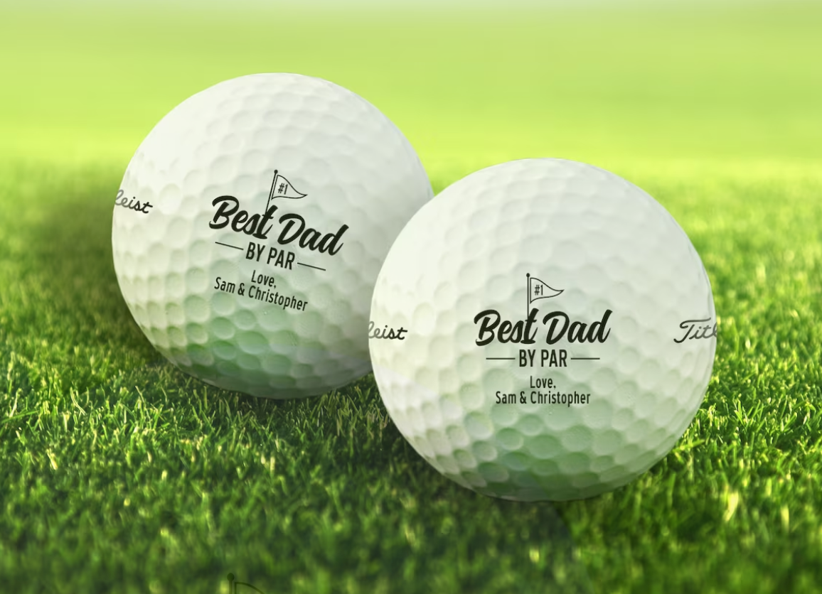 Pelotas de golf con nombre personalizado Best Dad by Par