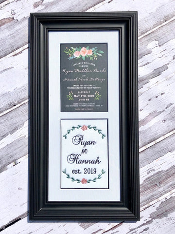 invitación de boda bordada personalizada