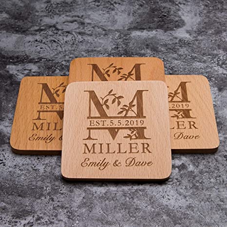 personalized wooden coasters