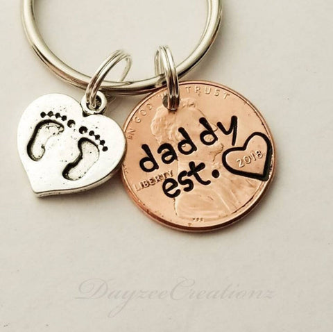daddy penny keychain, personalized father's day gift