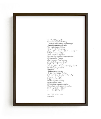 framed song lyrics