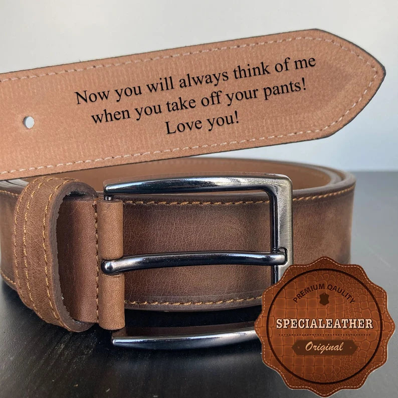 Custom belt with message