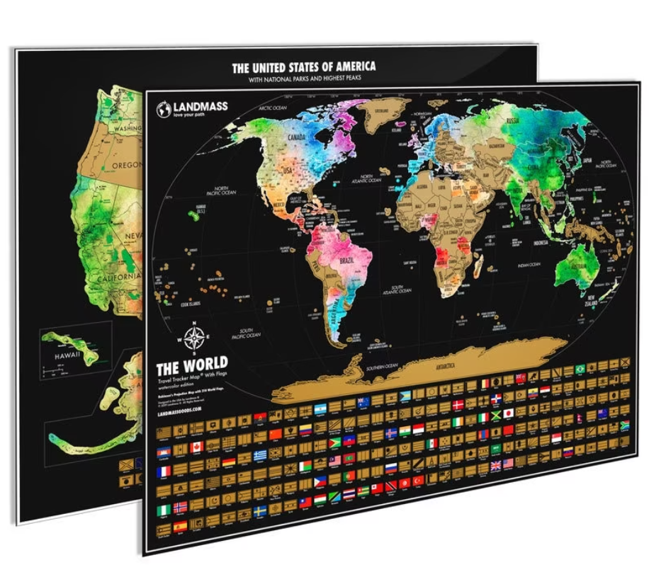 mapa de viaje mundial para rascar