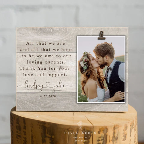 custom wedding gift for parents with photo and quote