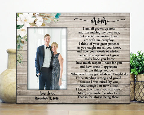 Regalo de marco de boda personalizado para mamá de hijo