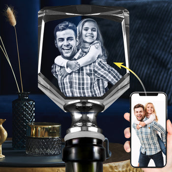 3D Crystal Photo Wine Stopper