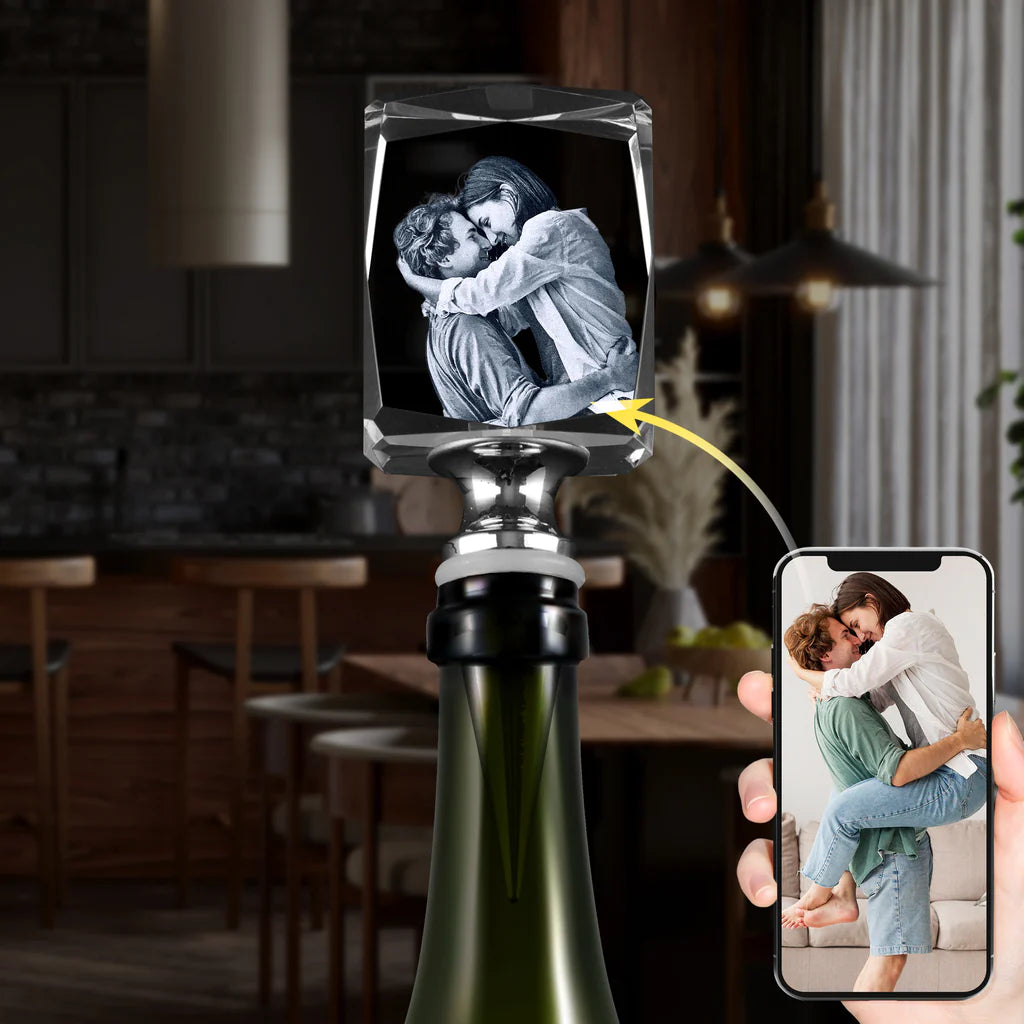 3D photo wine stopper
