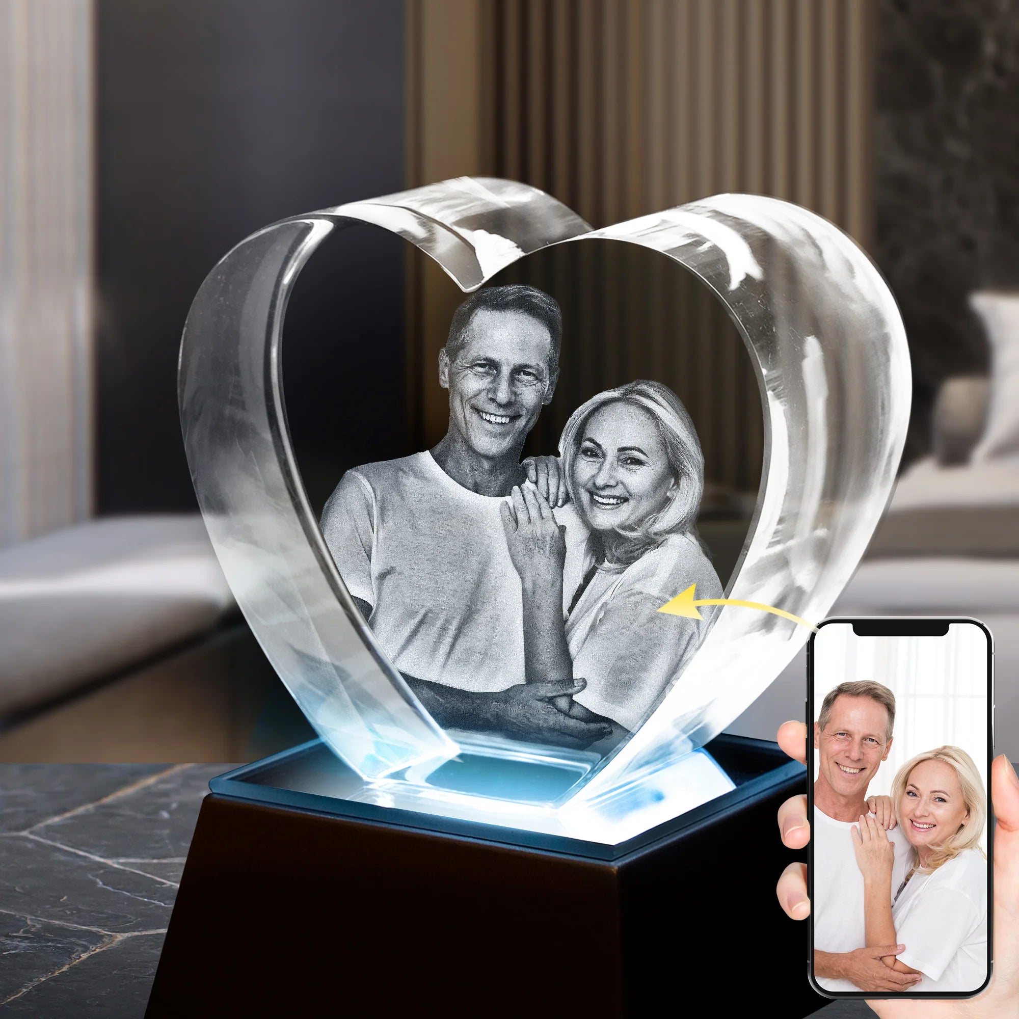 Presente fotográfico de cristal personalizado